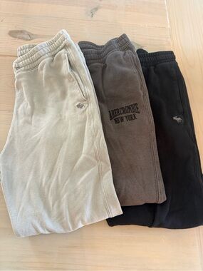 abercrombie kids Sweatpants Trio - Light grey, Dark Grey, & Black